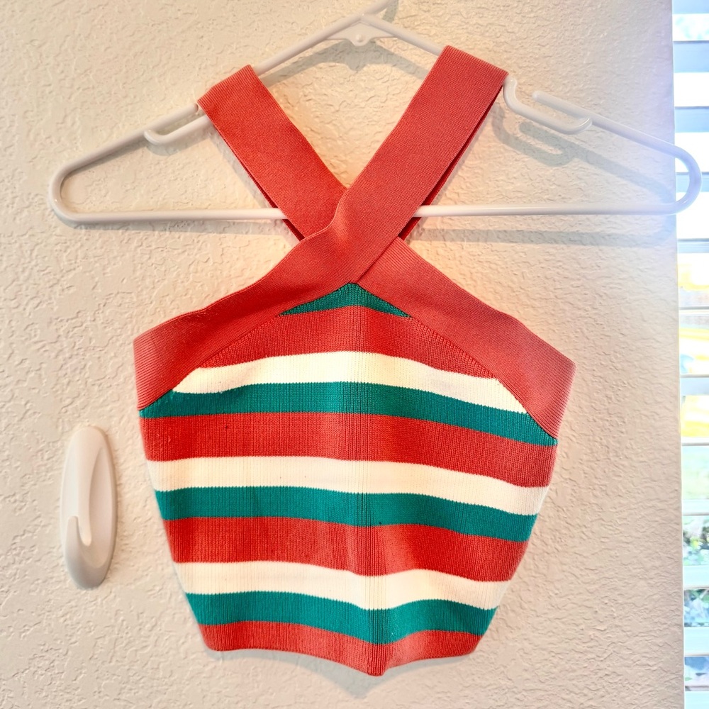 Babaton Multicolor Striped Crop Top